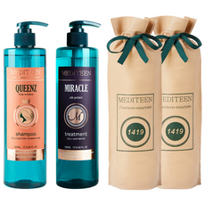 MEDITEEN 蛋白洗髮精 520ml+護髮素 520ml, 1套