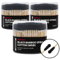 FINDYOU 竹螺旋拭子黑色, 300件, 3個