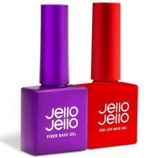 Jello Jello Peel-Off Base Gel + Fixer Base Gel, 單色, 1組