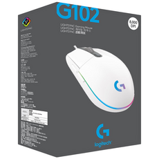 로지텍 G102IC 2세대 LIGHTSYNC 게이밍 유선마우스 벌크 MU0054, G102 정품 박스, 화이트