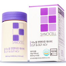 사노셀 컷앤아웃 애사비 (1병 60정) 2개월분 애플사이다비니거 유기산 초모, 1개, 60정