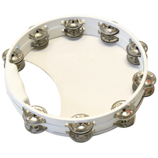 대만산 탬버린 스틸 나무 원형 반달모양 멀티 노래방탬버린 홈 파티 용품, 할릿릿 멀티--흰색, 1개