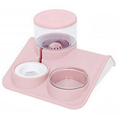 DING DONG PET 寵物 Stella 方形飲水餵食碗, 粉紅色, 1個