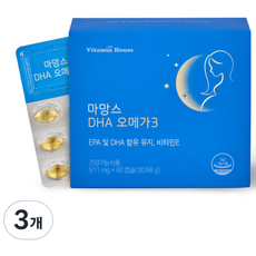 비타민하우스 마망스 DHA 오메가3 30.66g, 60정, 3개