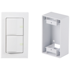 일신전기 2구 스위치 세트(스위치+PVC노출박스+이도피스), 1개