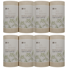 휴홈 대나무 키친타올 3겹 점보롤 대용량, 8개, 140매