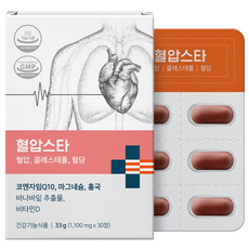 나우케어 혈압스타 코큐텐 코엔자임Q10 마그네슘 홍국 혈압 낮추는 영양제, 1박스, 30정
