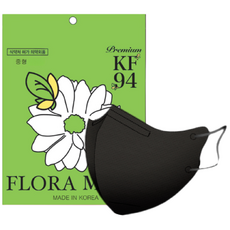 플로라 KF94 국산 새부리형 컬러 마스크, 블랙, 10개, 10매입