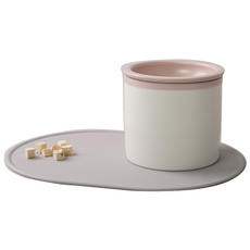 BOWLBOWL Hello 直角碗墊組 15cm(h), 粉紅色+白色+灰色, 1套