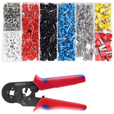 JEKYU 펜홀단자1200pcs 압착기1개 페룰 펜홀 페놀 ferrule 핀 단자 커넥터 터미널 디오일렉 크림프 배선 전선 연결, 1개