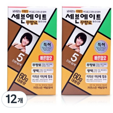 세븐에이트 칼라크림 염모제 60g, 5호 진한 밤색, 12개