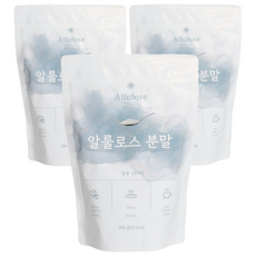 저칼로리 천연감미료 100% 알룰로스 분말 가루 설탕 대체, 3개, 500g
