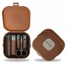 포근썸 튀지않는 손톱깎이 8종 세트, 1세트, 브라운