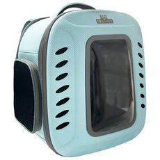 달리발리 미스터펫 백팩 애견 강아지 고양이 반려동물 투명창형 통풍 이동 가방, 미스터펫백팩 블루, 1개