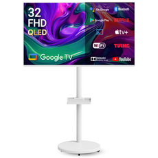 무빙큐빅스 화이트에디션 32인치 FHD QLED 삼탠바이미 퍼스트 셋트 이동식 스마트TV 삼텐바이미 중소바이미, 고객직접설치, 스탠드형, 81cm/32인치