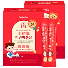 데일리원 베베키즈 어린이 홍삼 15g 30포, 2개, 450g
