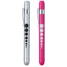 동공펜 LED 라이트펜 2p 모음 간호사 군인 군대 훈련소 불빛 볼펜 후레쉬 펜 네오널스, 2개, 실버_핫핑크 모음