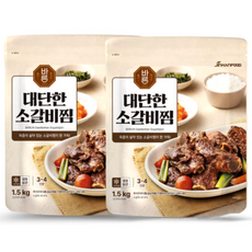 [바른]대단한 왕 소갈비찜 1500g x 2팩(총 3kg), 2개, 1.5kg