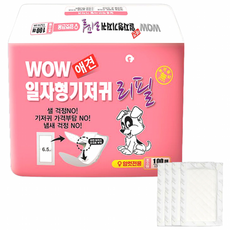 와우 애견용 일자형 속기저귀 리필, 초소형, 100개입, 1개 초소형, 100개입, 1개