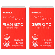 맘픽 여성 철분제 임산부 남성 철분 영양제 mompick, 2박스, 90정