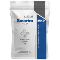 소포장 스마트로 수용성 제1 인산가리 비료 웃자람방지 억제제 관주용 엽변시비 칼륨 복합비료, 1kg, 1개