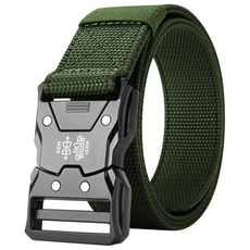 CKIRUV 남성 전술 아웃도어 훈련 군사 등산 코브라 트레이닝 바지 벨트 알로이 버클 1초만에 풀어져 내구성이 좋음, 그린, 1개