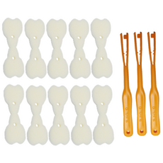 각시밀 젖꼭지솔 리필 교체용 스펀지 10P+손잡이 3P 세트, 1개