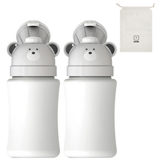 Duri 攜帶式孩童尿壺 2入+防水袋, 米色, 1組