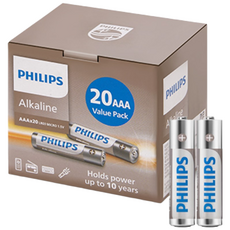 필립스 알카라인 AAA 대용량 건전지, 1개, 20개입