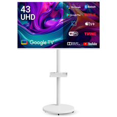 무빙큐빅스 화이트에디션 43인치 4K UHD 삼탠바이미 퍼스트 셋트 이동식 스마트TV 삼텐바이미 중소바이미, 고객직접설치, 스탠드형, 109cm(43인치)