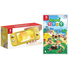 [온라인 공식판매처 에스엠퓨처스] 닌텐도 스위치 라이트 + 모여봐요 동물의 숲 패키지 오늘출발, 라이트 옐로+모동숲 게임팩