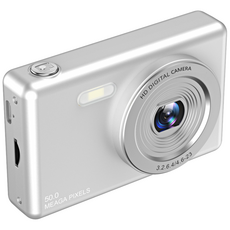 Geeah 빈티지디카 4K 고화질 2.4인치 여행용 미니카메라 64GB, 은색