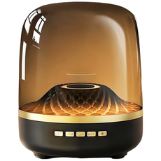 TOP LIVING 블루투스 스피커 휴대용스피커 휴대용 유리 블루투스 스피커 우퍼 음질 몰입형 비파괴 진동판+중저음+무드등+서라운드 사운드, 블랙, 소사이즈(110mm*135mmm)