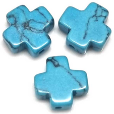 ALL 종교비즈 팔찌원석 묵주재료 십자 고상 한팩 원석옵션, 십자(터키석)