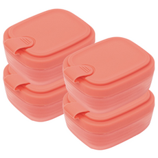 네오실리 에어락 국산 프리미엄 실리콘 밀폐 용기 냉동밥용기, 4개, 소형(150ml) 코랄핑크