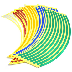 락모터스 오토바이 타이어 휠스티커 휠 라인 반사스티커 인치스티커 바퀴스티커 튜닝용품, 37cm8줄화이트, 1개