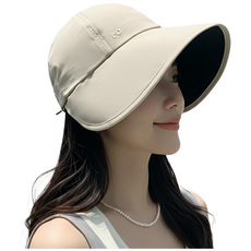 더간다 1+1 양볼 커버 햇빛가리개 자외선차단 벙거지 모자 썬캡, 1+1(블랙+베이지), 블랙/베이지, 2개