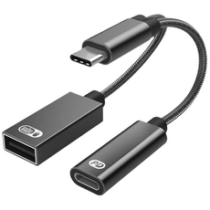 TEKT 택트 60W PD지원 2in1 C타입 OTG 젠더 고속 충전 허브, 1개, 1개