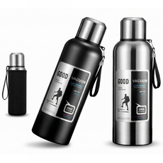 코코리브 스텐316 보온보냉병 파우치 세트, 1개, 800ml, 스틸