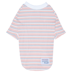 Flot 條紋羅紋T恤 狗狗衣服, 白粉紅