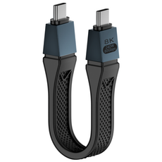 26년형 최신 차세대 USB4 2.0 C타입 80Gbps SSD 외장하드 인클로저 미니 케이블 240W 고속충전 16K 미러링, 1개, 블랙, 13cm