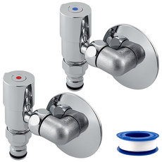 철물마켓 국산 최고급형 엘보 초 슬림 세탁기 수도꼭지 납작 수전 커플링, 1세트