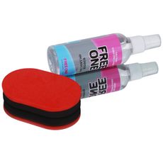 프리원 탁구 러버 크리너 스프레이형 세정제+라텍스 스펀지 세트