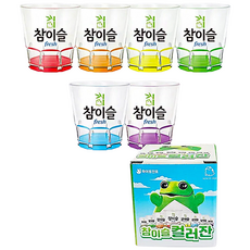 진로 참이슬 컬러잔 6p 세트 SET 레인보우 소주잔 2024년형, 1개