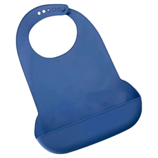 노인 성인용 방수 턱받이 환자용 실리콘턱받이, 블루 37x55cm, 1개입, 1개
