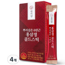 천지양 뿌리깊은 6년근 홍삼정 골드스틱 10p, 100ml, 4개