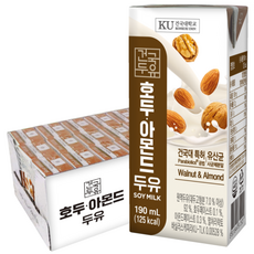 [건국우유] 호두아몬드 두유 24팩, 190ml, 24개