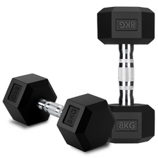 홈짐 홈트 냄새없는 PVC 육각 덤벨, 2개, 8kg