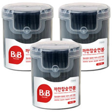 비앤비 까만참숯 유아면봉, 150개입, 3개