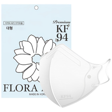 플로라 KF94 국산 새부리형 컬러 마스크, 10매입, 10개, 화이트(대형)